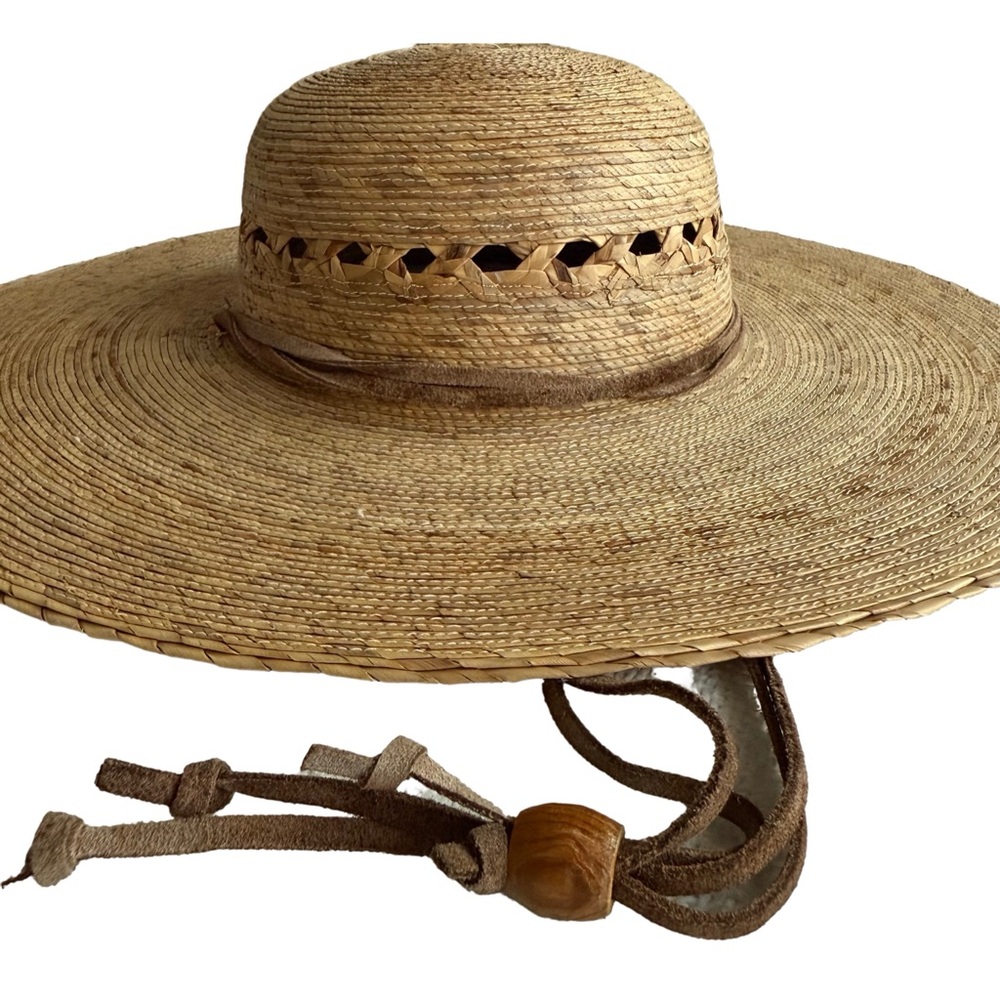 Tula Natural Straw Hat with Leather Details - Picture 9 of 11